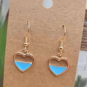 2/$10 blue heart earrings